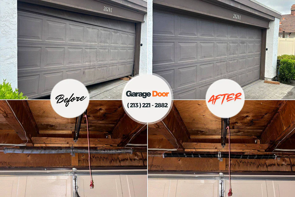 Before and after: garage door repair Tanque Verde, AZ